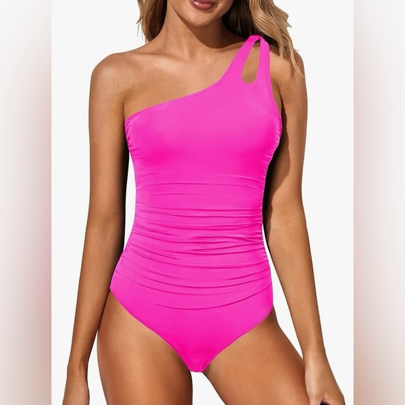 Holipick Other - Vibrant Pink One-Piece one-shoulder Swimsuit NWT